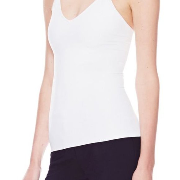 Theory Jade tubular tank Criss Cross Cami Tank Top White One Size NWt 130 - Picture 2 of 10
